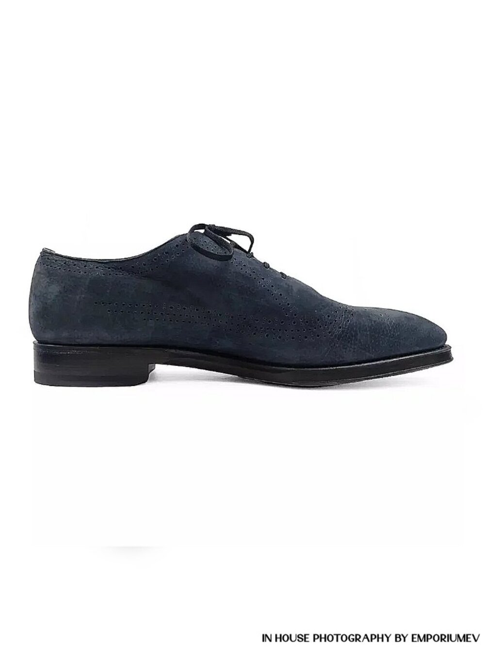 Bally Scandor Oxford Brogues in Dark Blue Nubuck Leather US 10.5 UK 9.5 623827